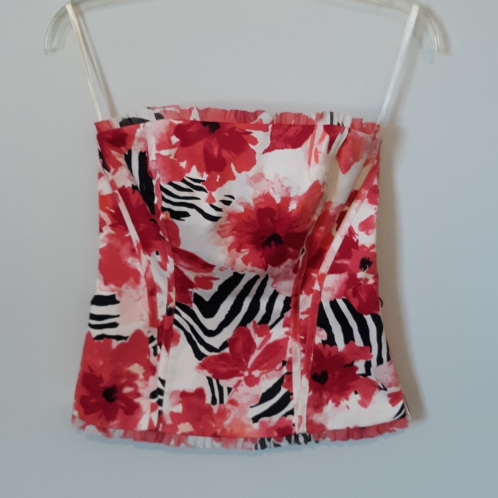 WHBM Pink Floral Corset Top size 0